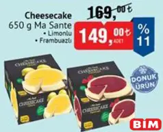 MA SANTE CHEESECAKE 650 G fiyat ve kampanya bilgisi
